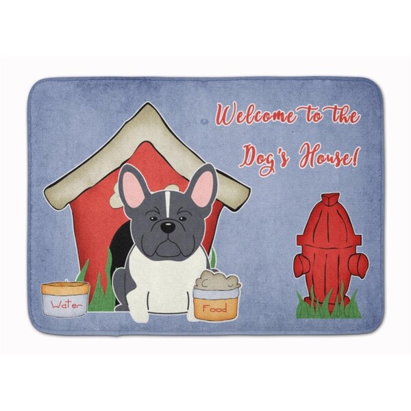Micasa Dog House French Bulldog Black & White Machine Washable Memory Foam Mat MI891853 - main